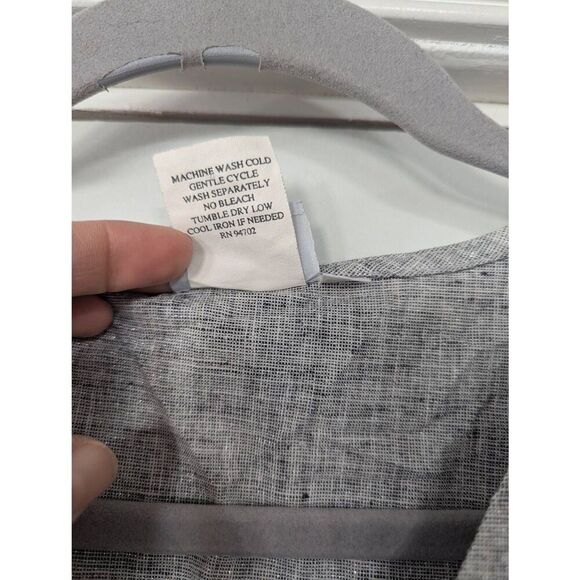 Hot Cotton Linen Blend Shirt women's size medium silver tunic lagenlook - Picture 5 of 7